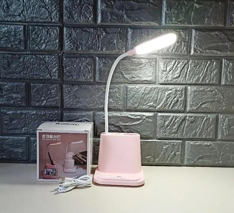 Лампа умная настольная светодиодная Solar 3в1 со встроенным аккумулятором и PowerBank Розовый (3601А) - фото 2