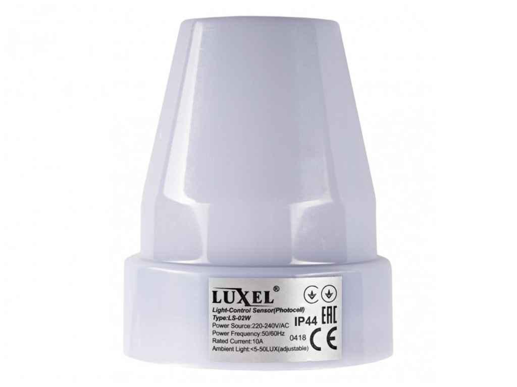 Датчик світла Luxel 10А IP44 5-50 LUX регульований (LS-02W)