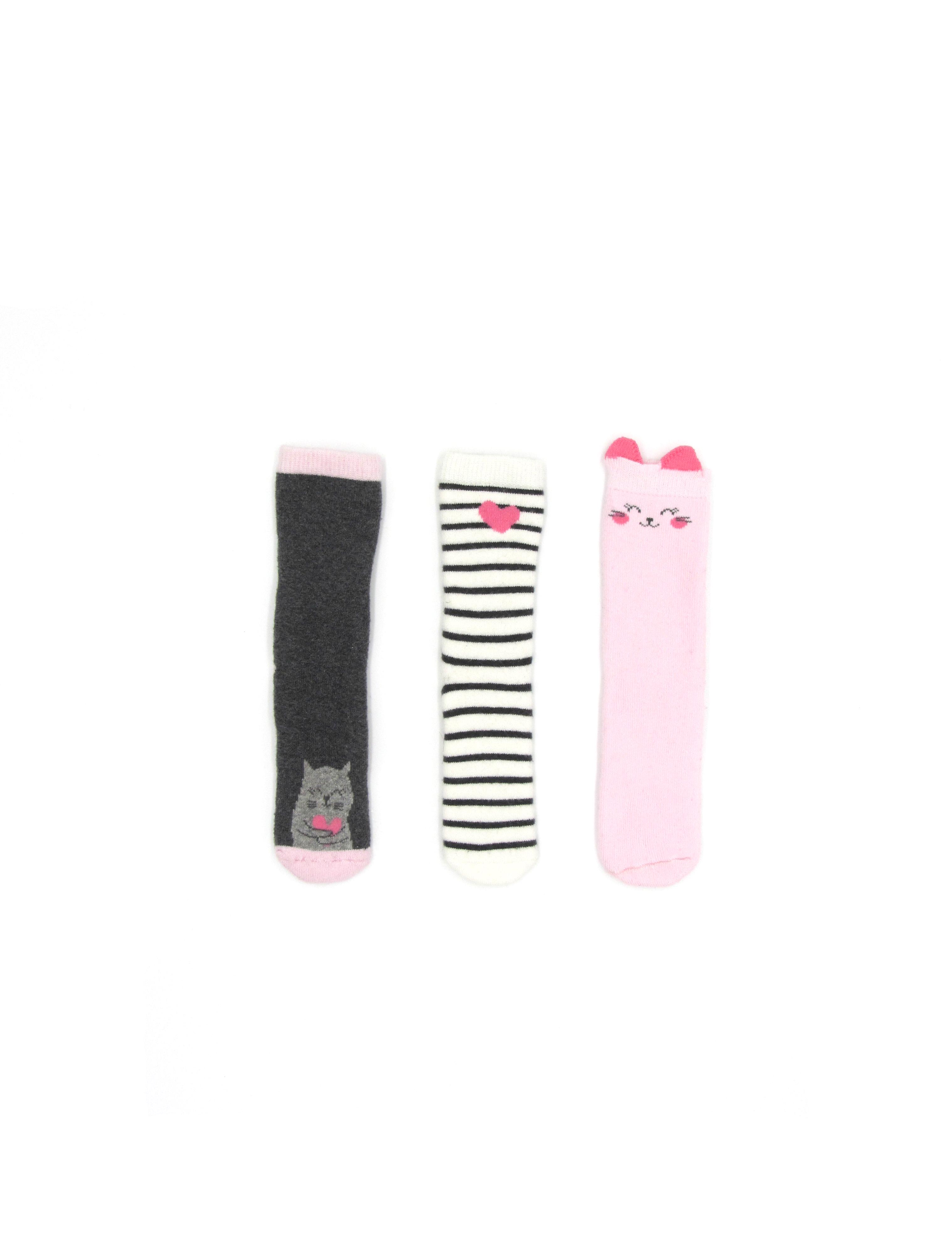 Носки C&A р. 15-17 3 пары Серый/Розовый (318222251)
