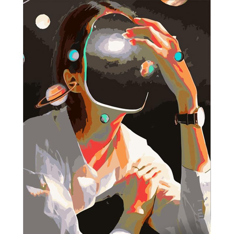 Картина по номерам Strateg Премиум Космические мысли 40х50 см (GS589)