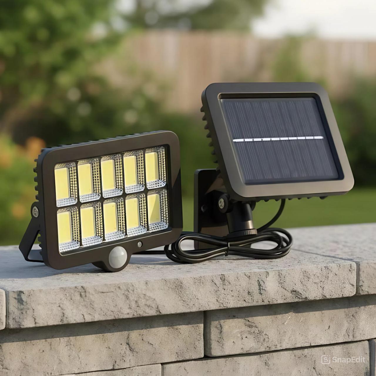 Прожектор уличный аккумуляторный GL-10 COB 2400 mAh LED с датчиком движения на солнечной батарее