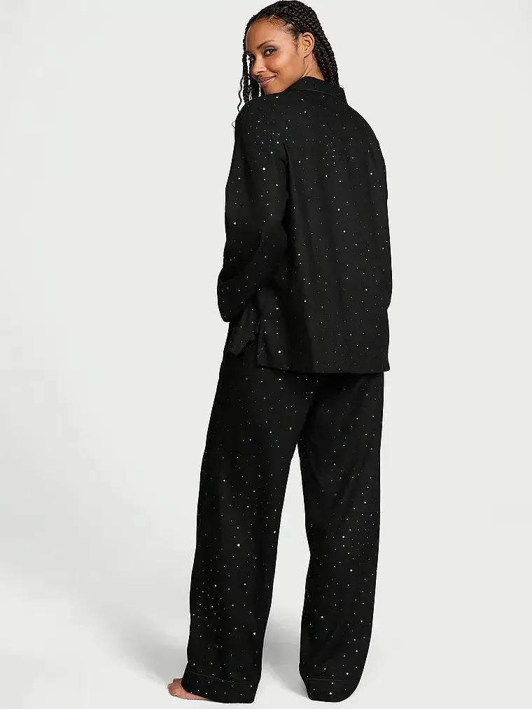 Піжама сорочка/штани фланель Victoria's Secret Long Pajama Set S Чорний (26926567) - фото 2