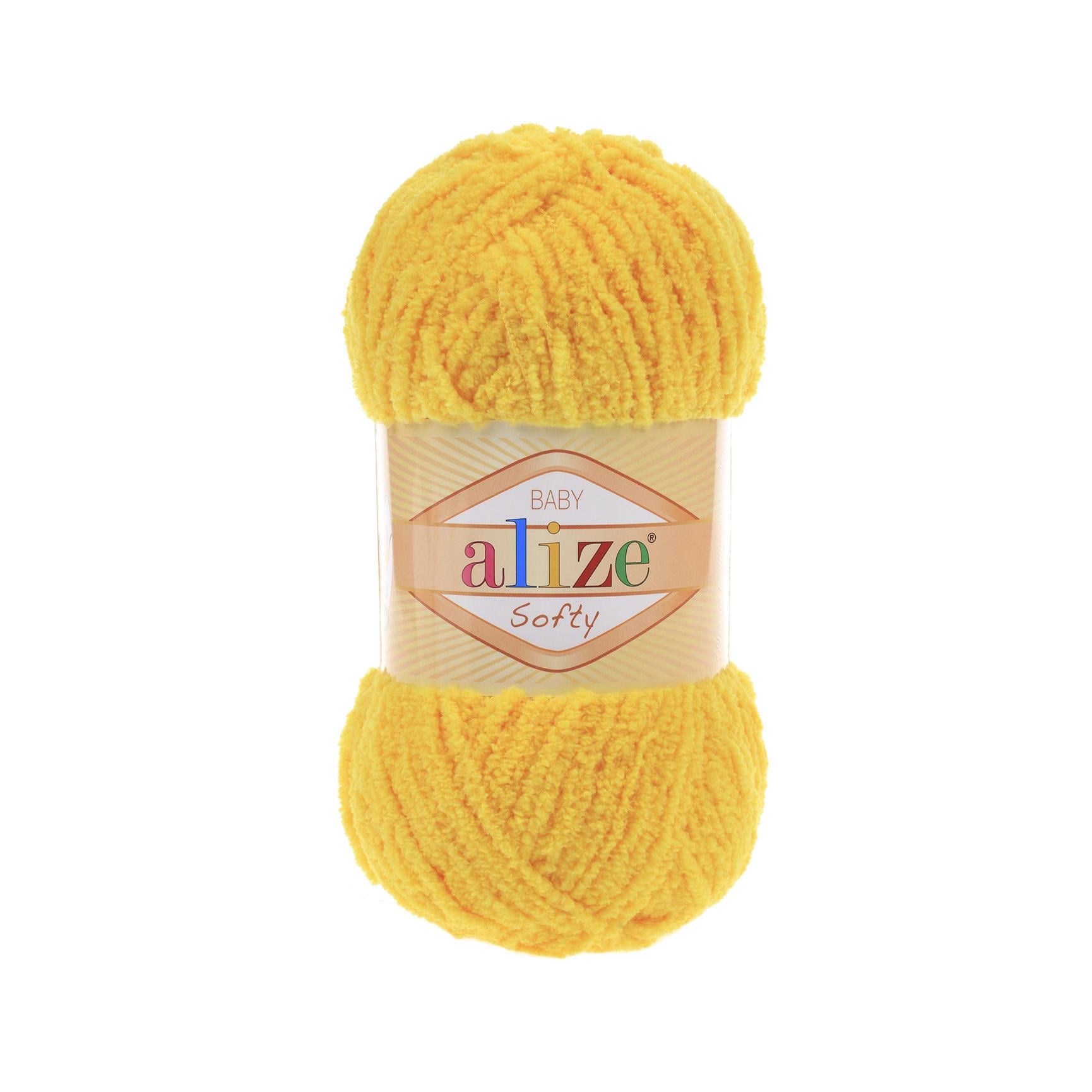 Пряжа Alize Softy 216 желтый (2638)