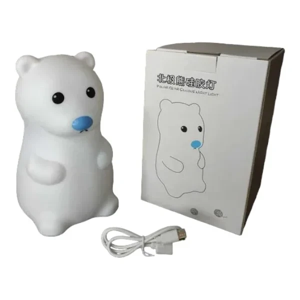 Ночник аккумуляторный Мишка силиконовый с сенсорным датчиком (9512)