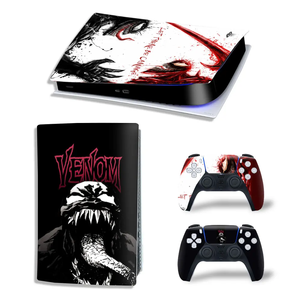 Виниловая наклейка для Sony PlayStation PS5 Venom 2 360 Black/Red - фото 1