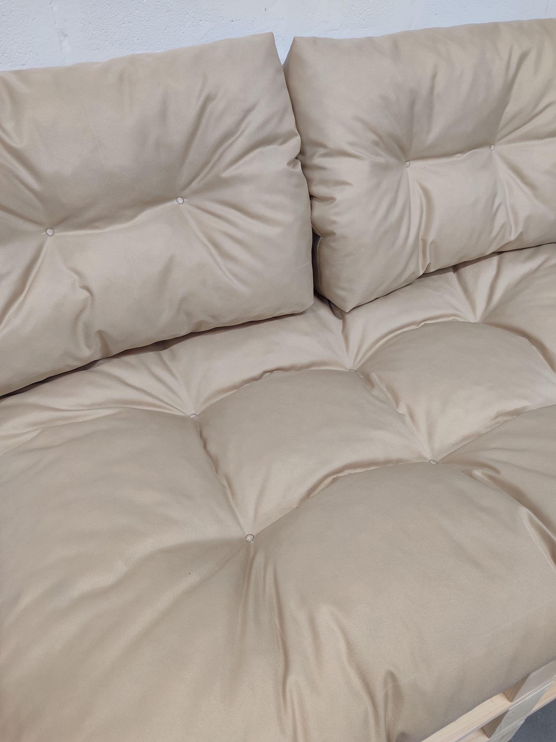 Комплект водовідштовхувальних подушок для палет-дивану eGarden оксфорд 120x80x12/60x45x12 см 2 шт. Пісочний (5313) - фото 3