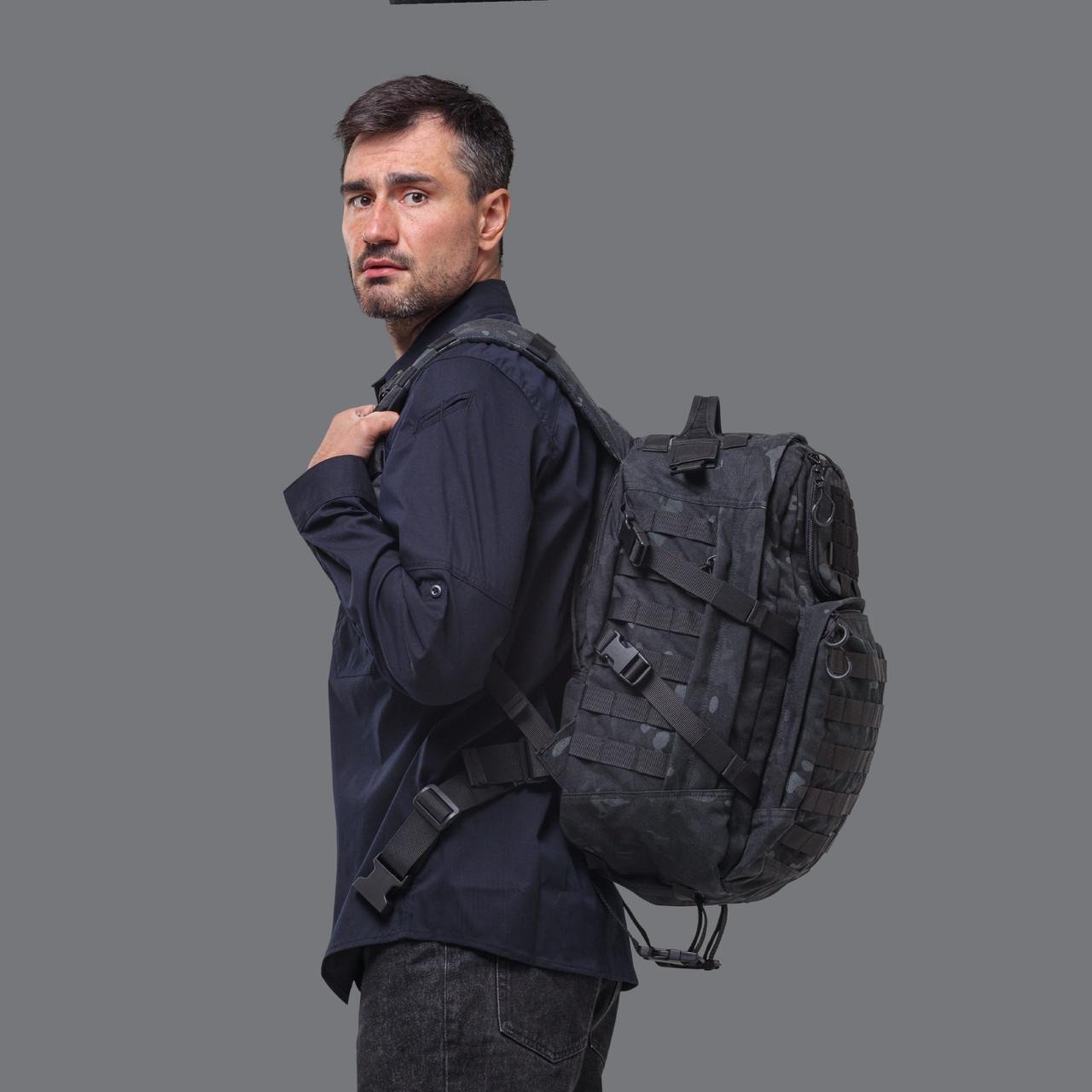 Рюкзак Ranger Cordura 1000 30x52x30 см 40 л Черный (600052) - фото 8