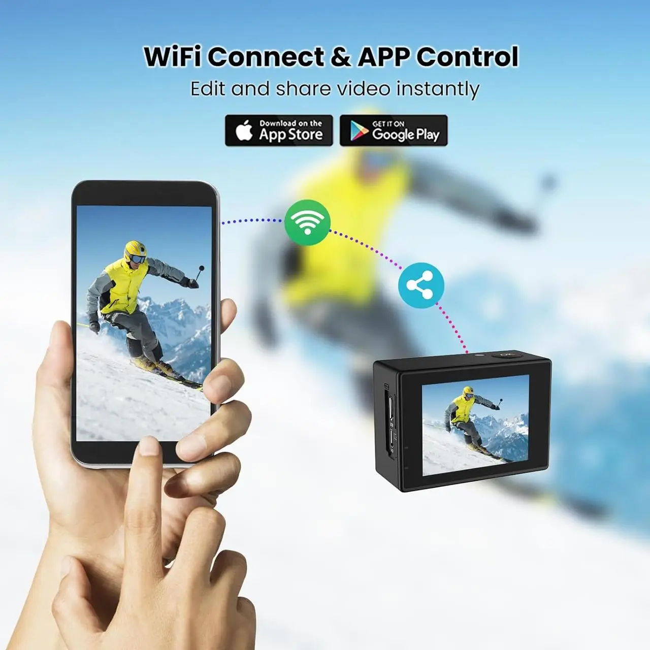 Екшн-камера SJCAM SJ4000 Dual Screen 4K Wi-Fi з водонепроникним кейсом до 30 м Black - фото 5