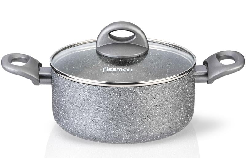 Кастрюля Fissman Moon Stone 4,9 л со стеклянной крышкой (FN-AL-4409)