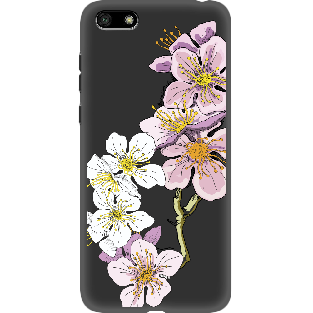 Чехол BoxFace Huawei Y5 2018 Cherry Blossom Черный силикон (33370-cc4-34776)