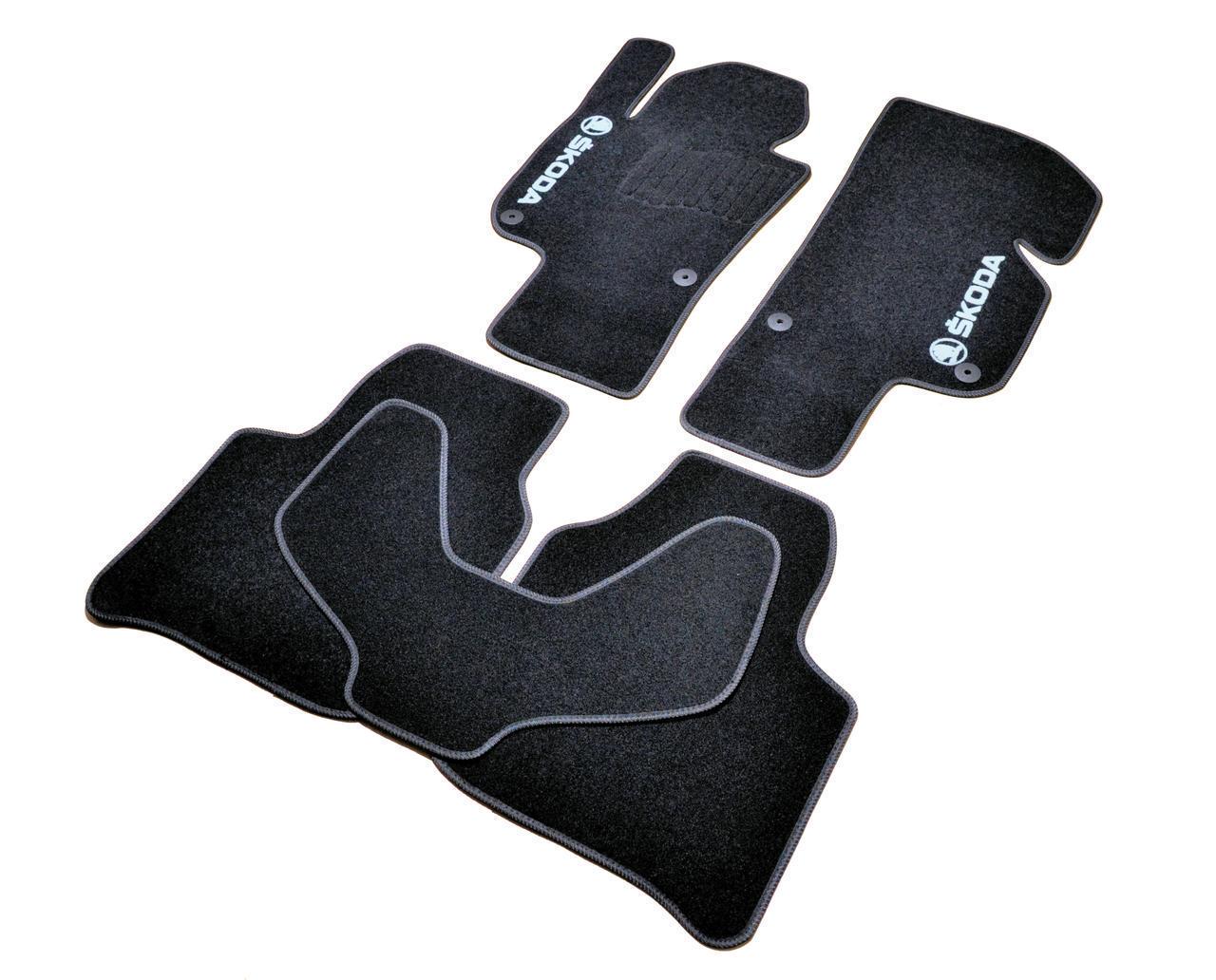 Килимки в салон ворсові для Skoda Super B 2008-2015 5 шт. Чорний (1398312963)
