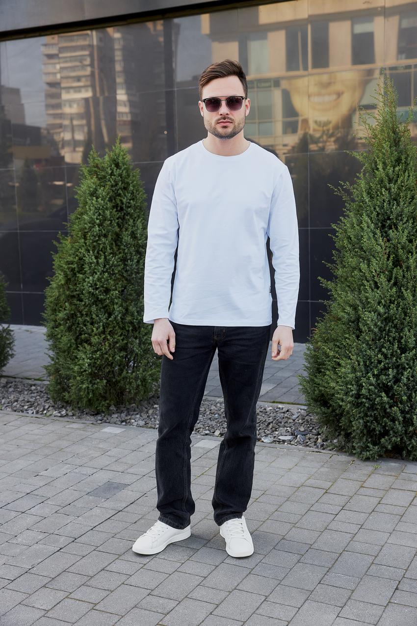 Чоловічий лонгслів М183 3XL Білий (894-1-65) - фото 2 Чоловічий лонгслів М183 3XL Білий (894-1-65) - фото 2