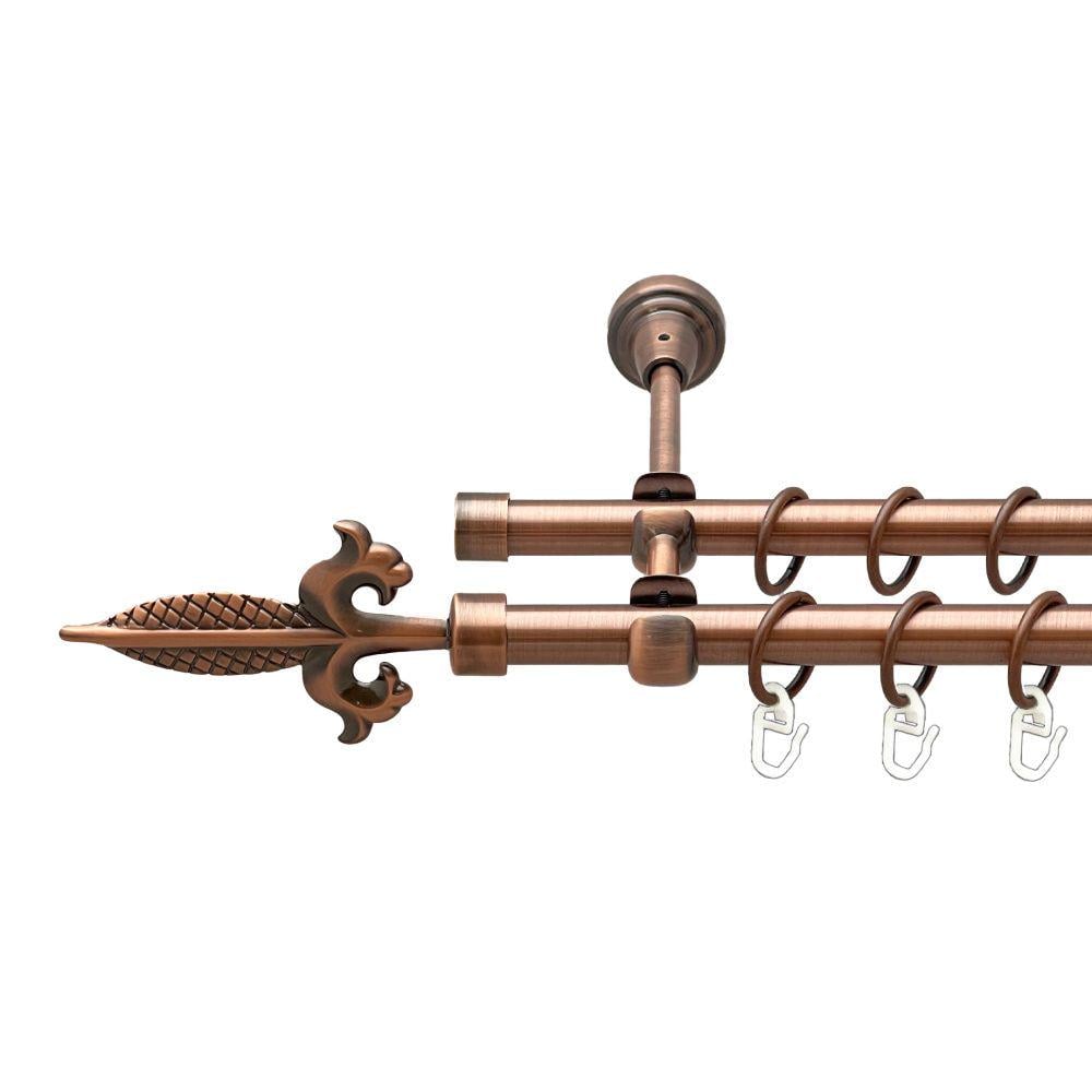 Карниз Orvit Генуя металевий дворядний відкритий гладка труба кільце металеве 16/16 мм 240 см Мідь (00-00020599)