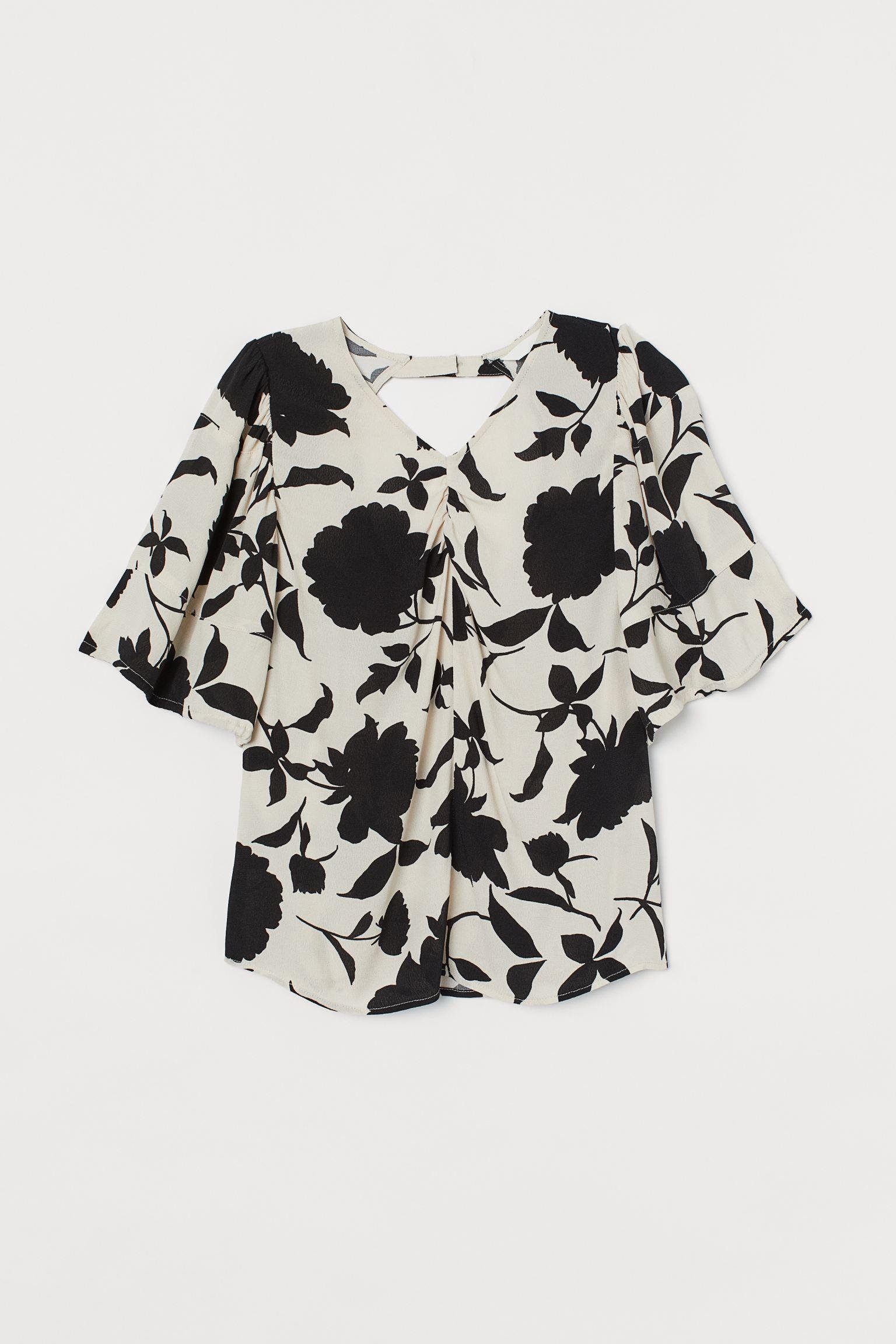 Блуза H&M XS Бежево-чорний (17128702901)