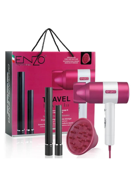 Фен ENZO для сушіння волосся з плойками та щіткою (EN-139)