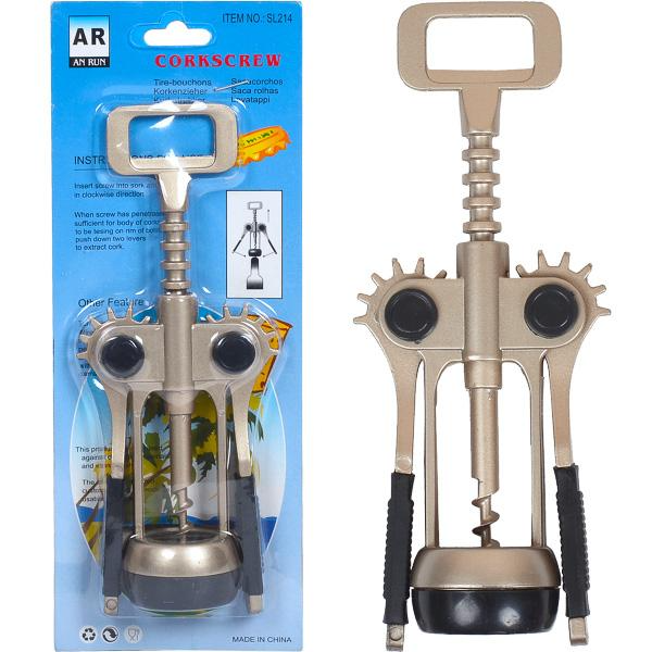 Штопор для вина рычажный металлический X3-68 18х7 см (37-86180) - фото 8