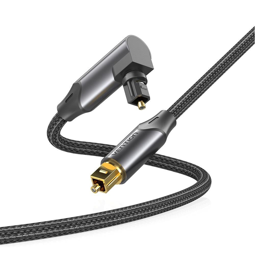 Кабель аудіо оптичний Vention Toslink кутовий 3 м Чорний (BKDBI)