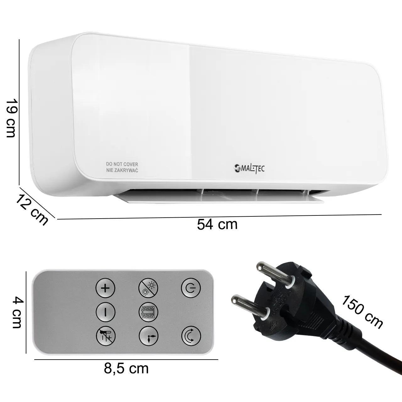 Тепловая завеса Maltec PT4200Wt 2000 Вт 40 м2 WiFi пульт Белый - фото 6