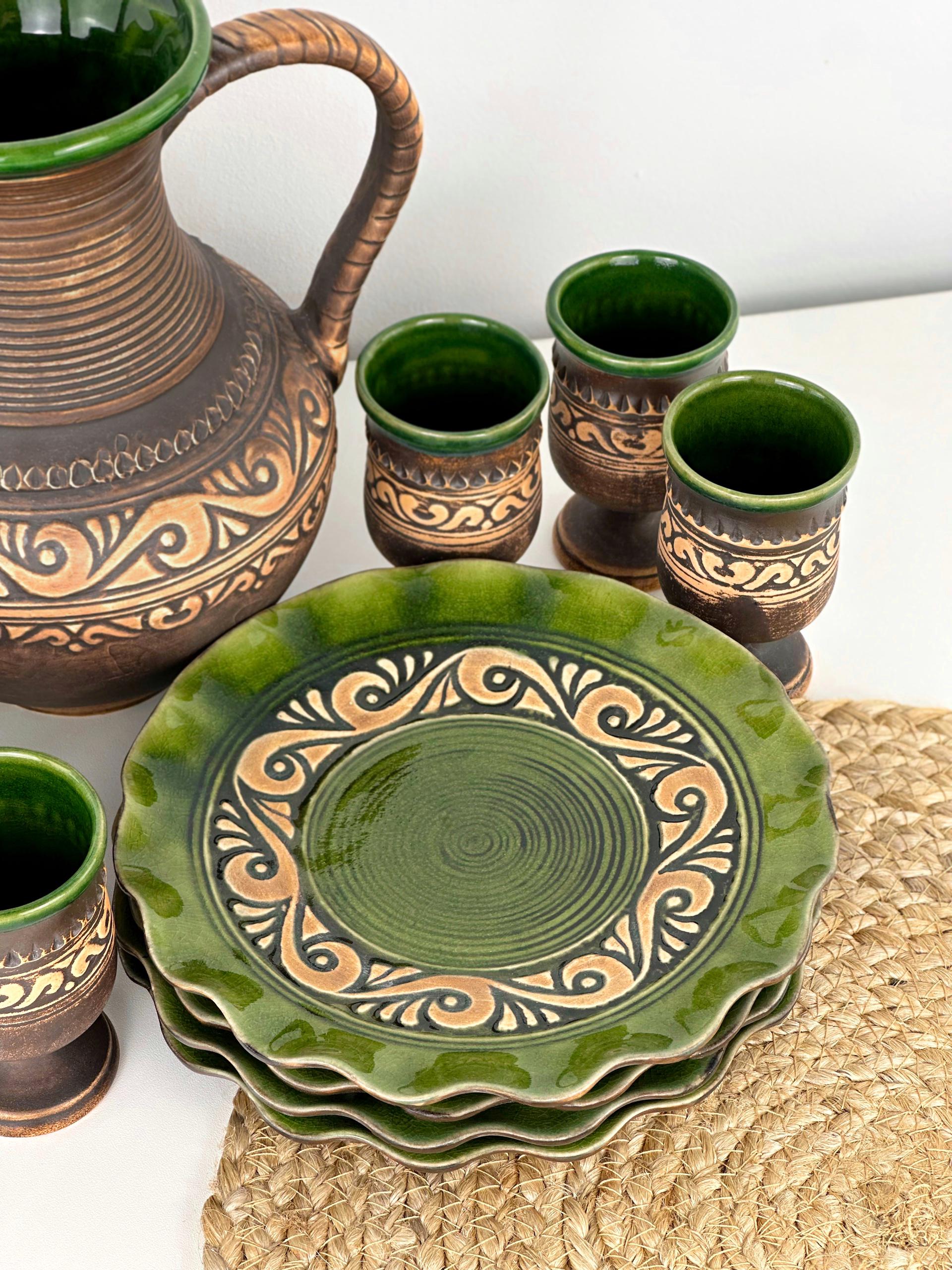 Набор глиняной посуды для сервировки стола на 4 человека Гражда Коричневый (17019-5) - фото 7 Набор глиняной посуды для сервировки стола на 4 человека Гражда Коричневый (17019-5) - фото 7