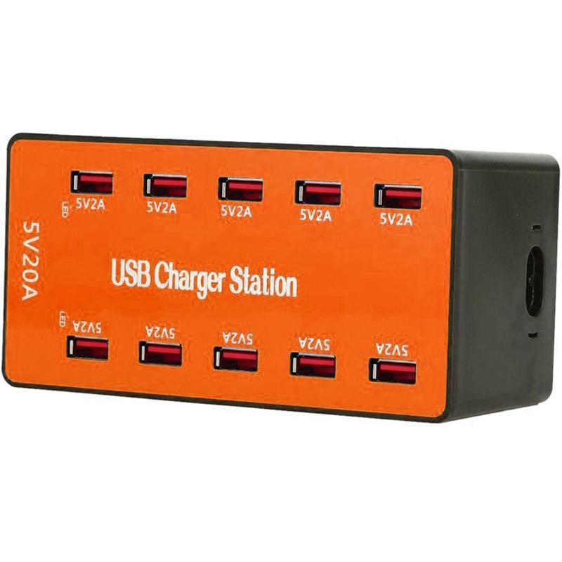 Пристрій мультизарядний мережевий Addap CS-A5B док-станція на 10 USB портів 50 W Orange - фото 11