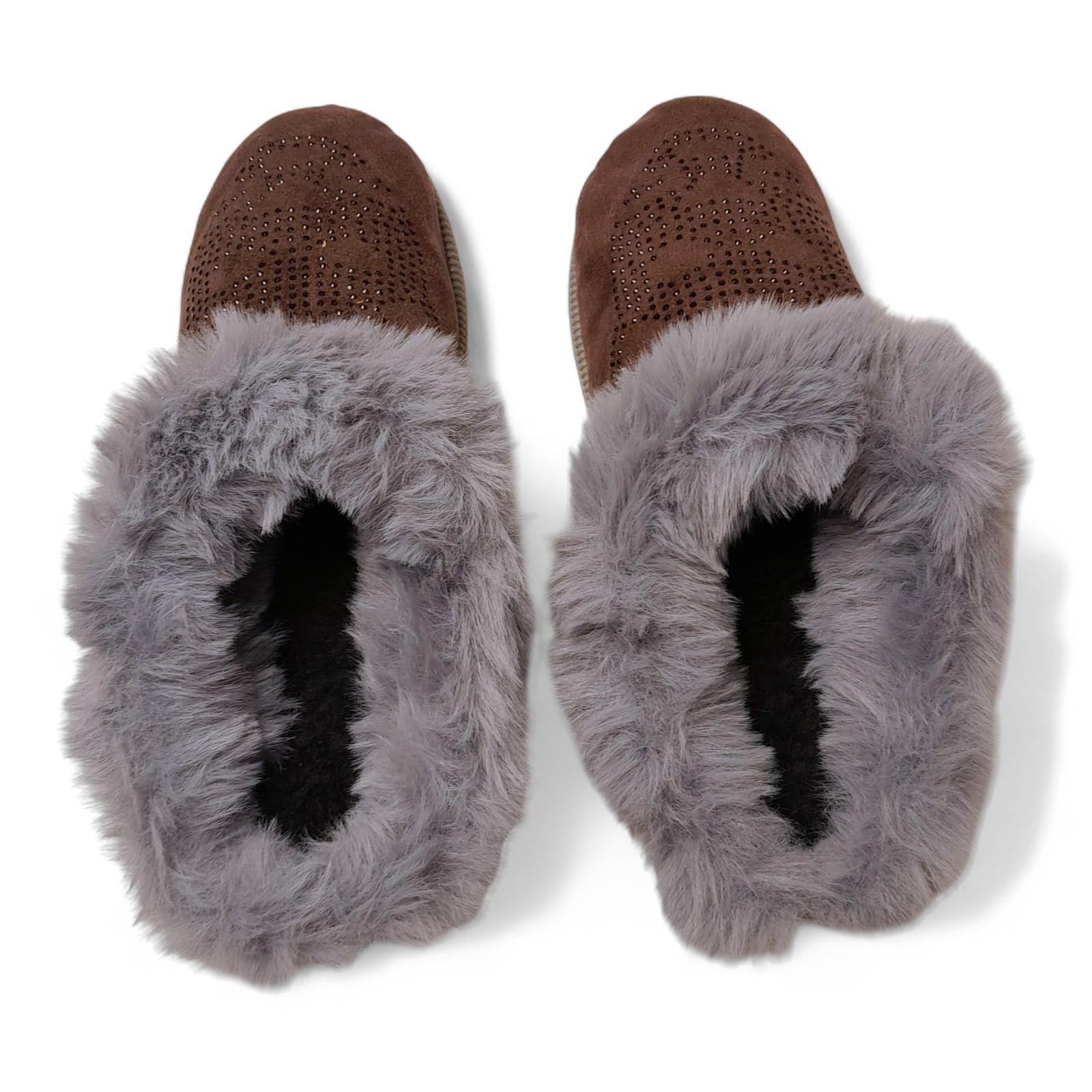 Домашние тапочки женские теплые Progress р. 38 24 см Коричневый (2786459714) - фото 9