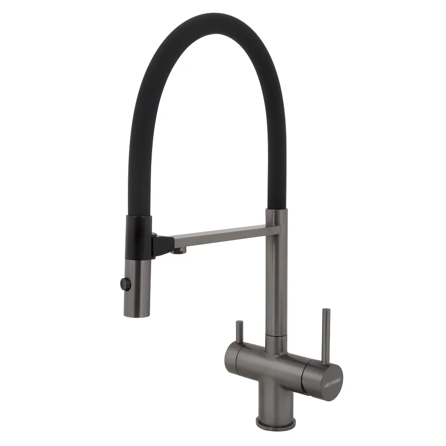 Змішувач кухонний LEOMIKAO KAWAGUCHI-S Flexo Filter GM воронена сталь (526808)