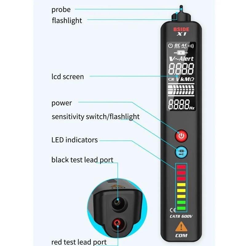 Бесконтактный индикатор напряжения BSIDE X1 с функцией тестера - фото 3