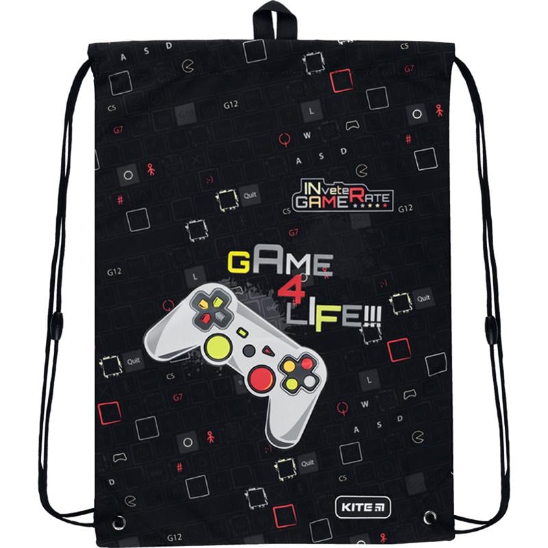 Сумка для взуття KITE Education Game 4 Life 46x33 см Чорний (K22-600M-4)