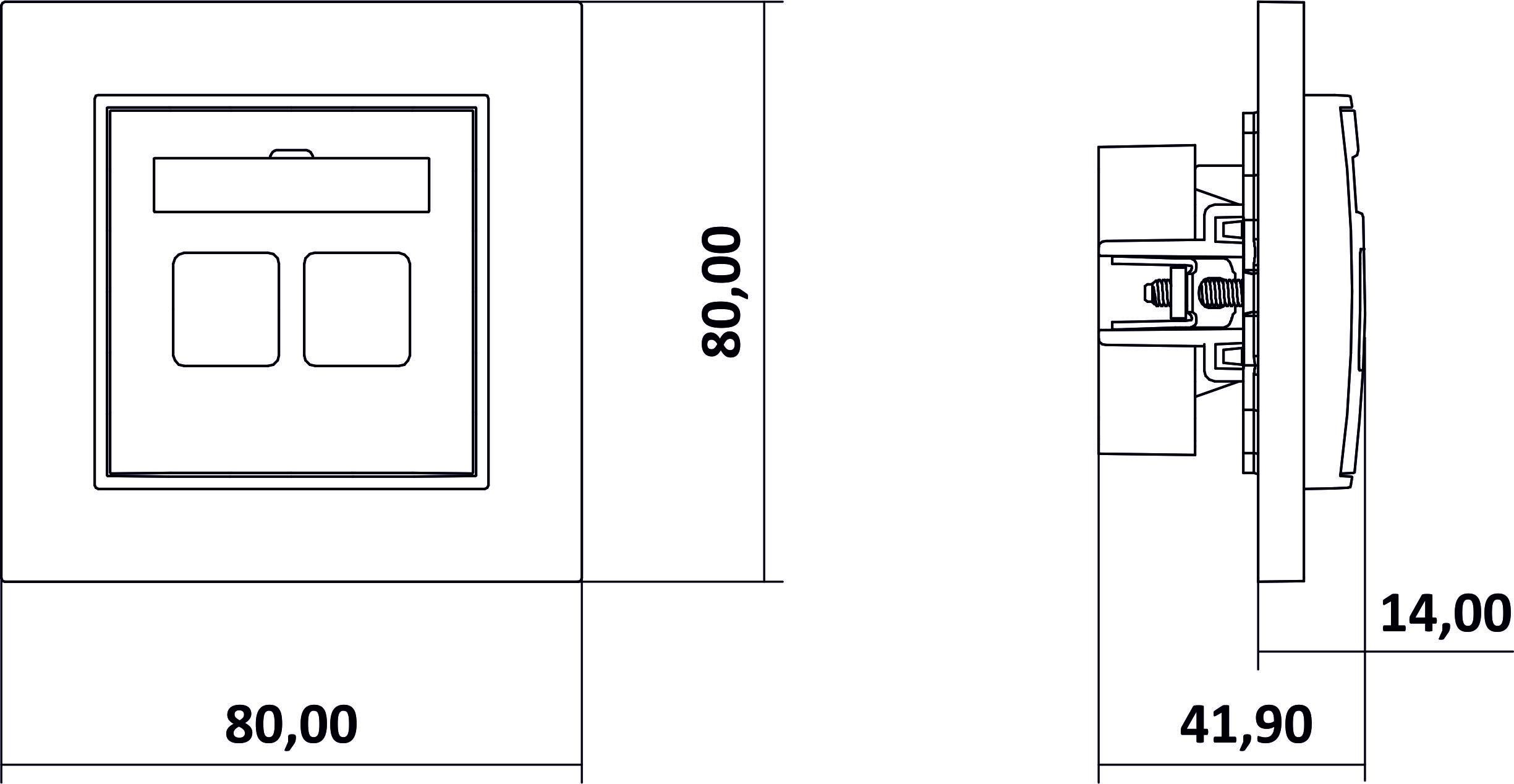 Розетка Karlik Mini TV F(SAT) та комп'ютерна RJ45 cat 5E Білий (MGFK-1) - фото 2