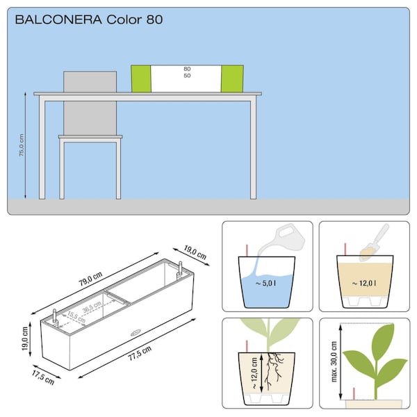 Вазон Lechuza BALCONERA Color 80 Білий - фото 2