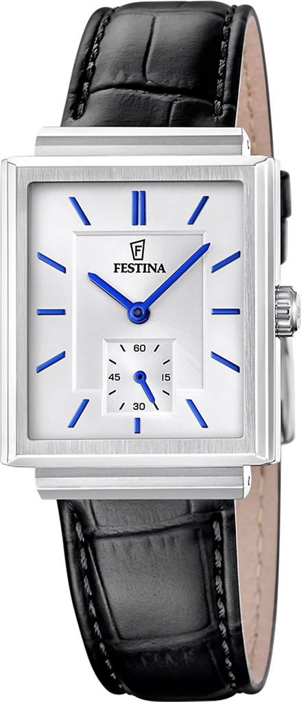 Наручний годинник чоловічий Festina F20775/2 On The Square з сталевим корпусом WR 50 м та сріблястим циферблатом