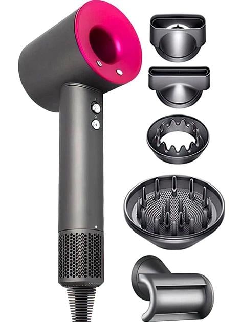 Фэн-стайлер Dryer Super Hair 1600 Вт с ионизацией и 5 насадками Черный (РН00209)