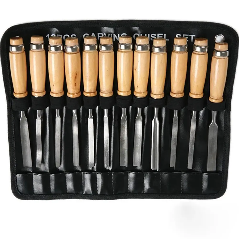 Набор резцов для дерева в чехле 12 шт.
