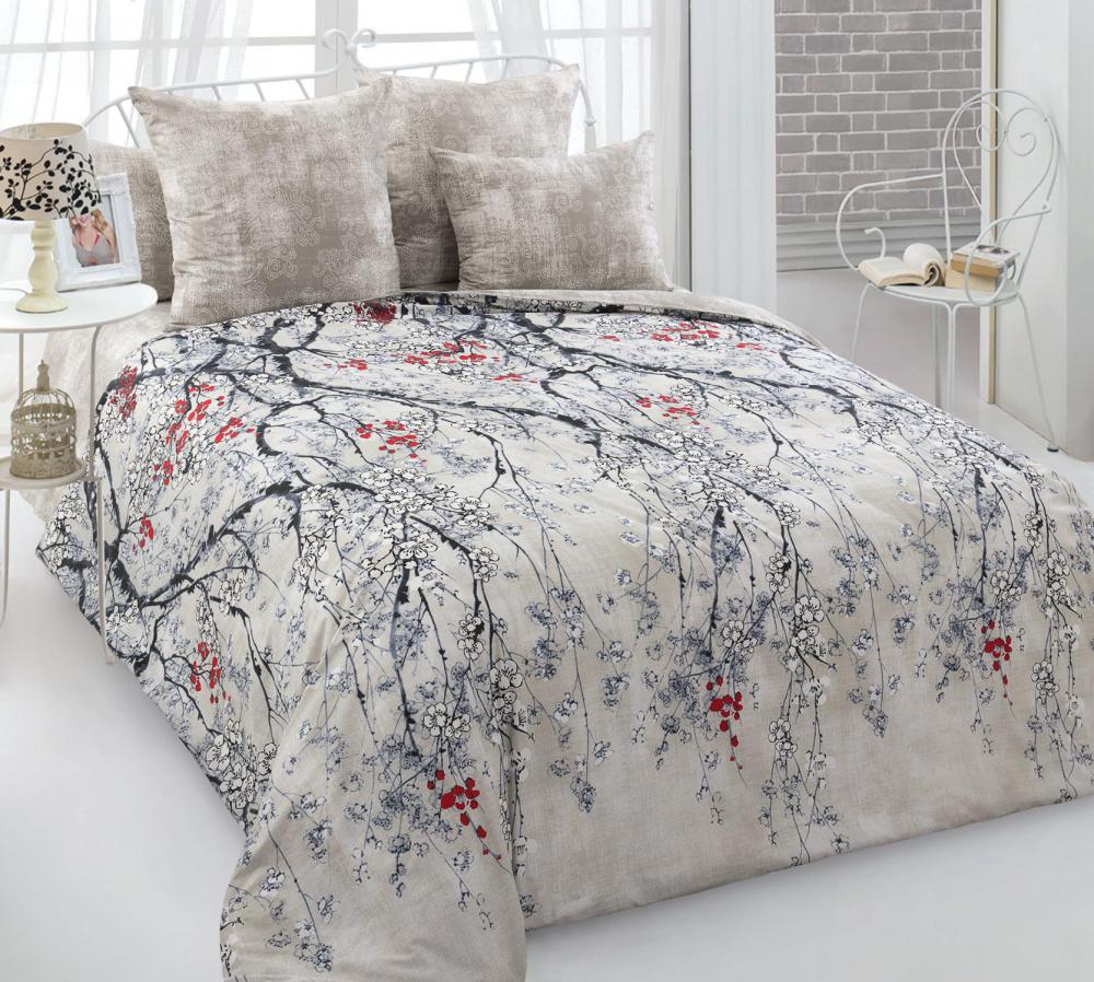 Комплект постельного белья Комфорт текстиль Перкаль Ханами 145x215 см Семейный 40x60 см ( КТ_pvu_4290_4_40x60 )