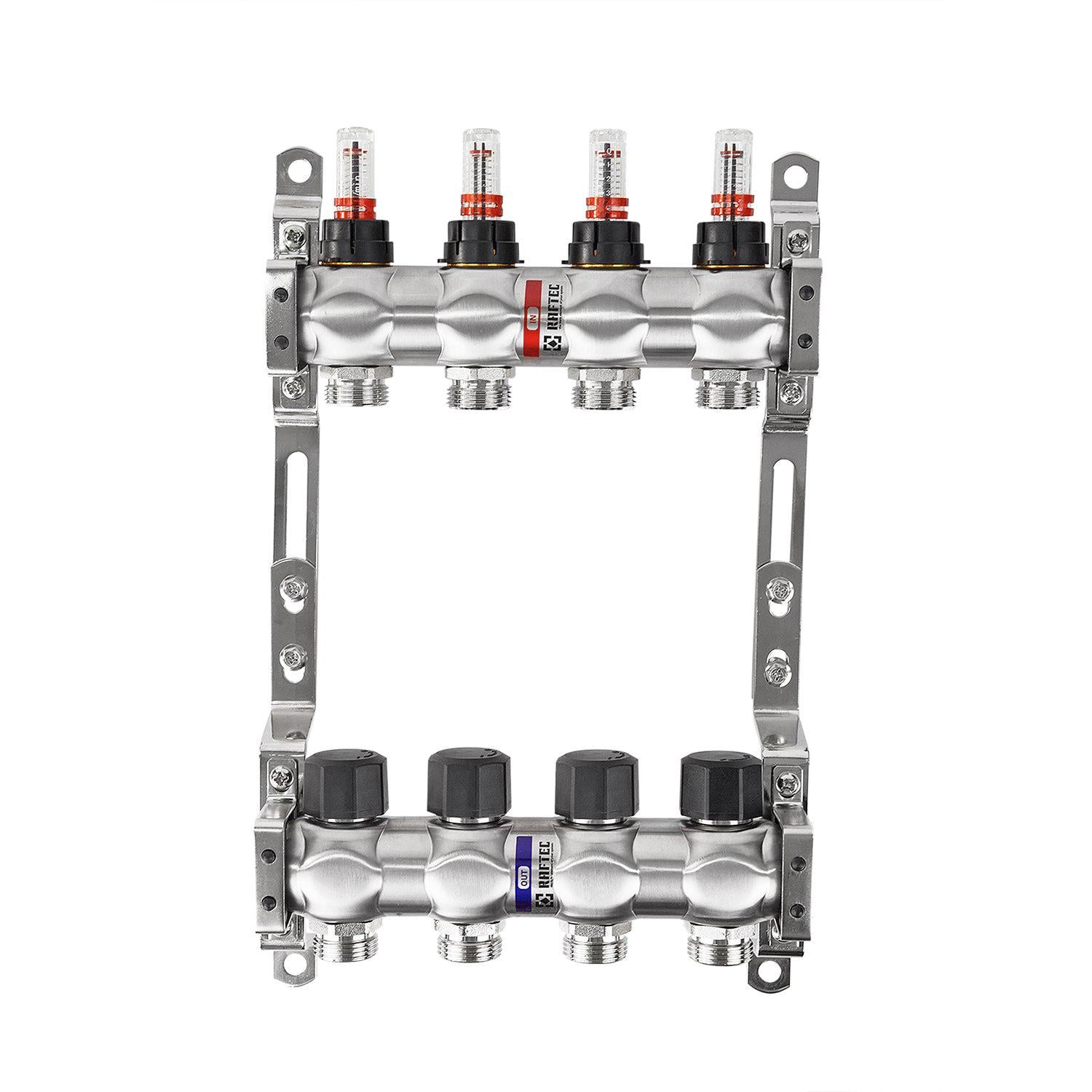 Коллектор с расходомерами Raftec RC03-04 1"x4 (4548618)