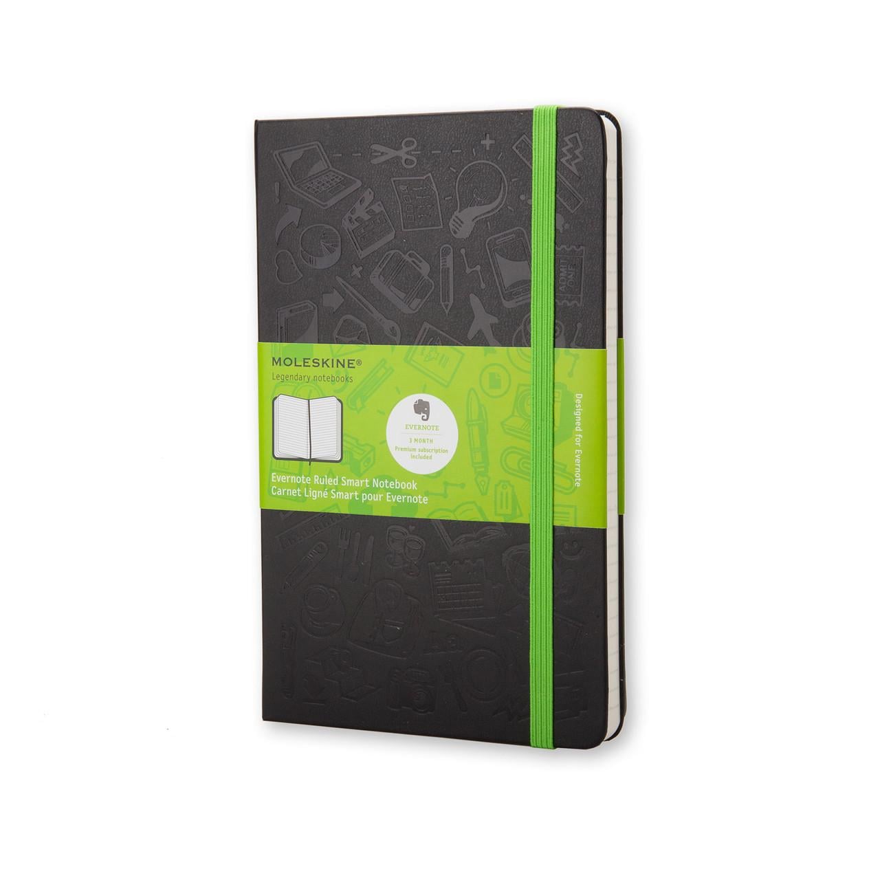 Блокнот Moleskine+ Evernote средний 240 страниц черный в линейку 13х21 см (QP060EVER) (8051272892468)