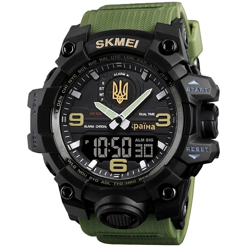 Годинники наручні чоловічі Skmei 6851/1586AG Army Green (tf5716)