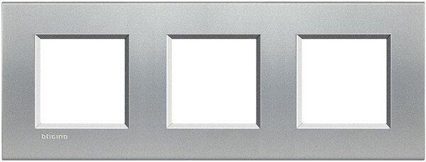 Рамка Legrand Bticino LivingLight на 3 поста Алюминий (ERC-LNA4802M3TE)