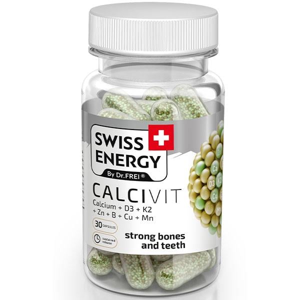Комплекс витаминно-минеральный Swiss Energy Calcium + Vitamin D3 + Vitamin K2 + Zn + B + Cu + Mn 30 капс. (000026724)