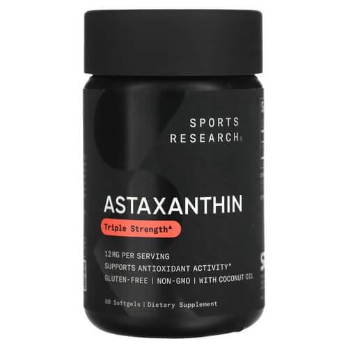 Астаксантин Sports Research Astaxanthin Triple Strength 12 мг 60 жидких капс. (SRE-01256)