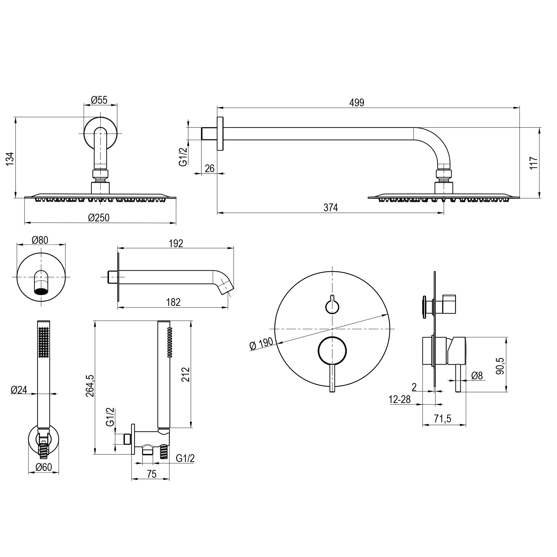 Душова система вбудована TOPAZ LOFT TLF 32115-H39-C (28885) - фото 7 Душова система вбудована TOPAZ LOFT TLF 32115-H39-C (28885) - фото 7