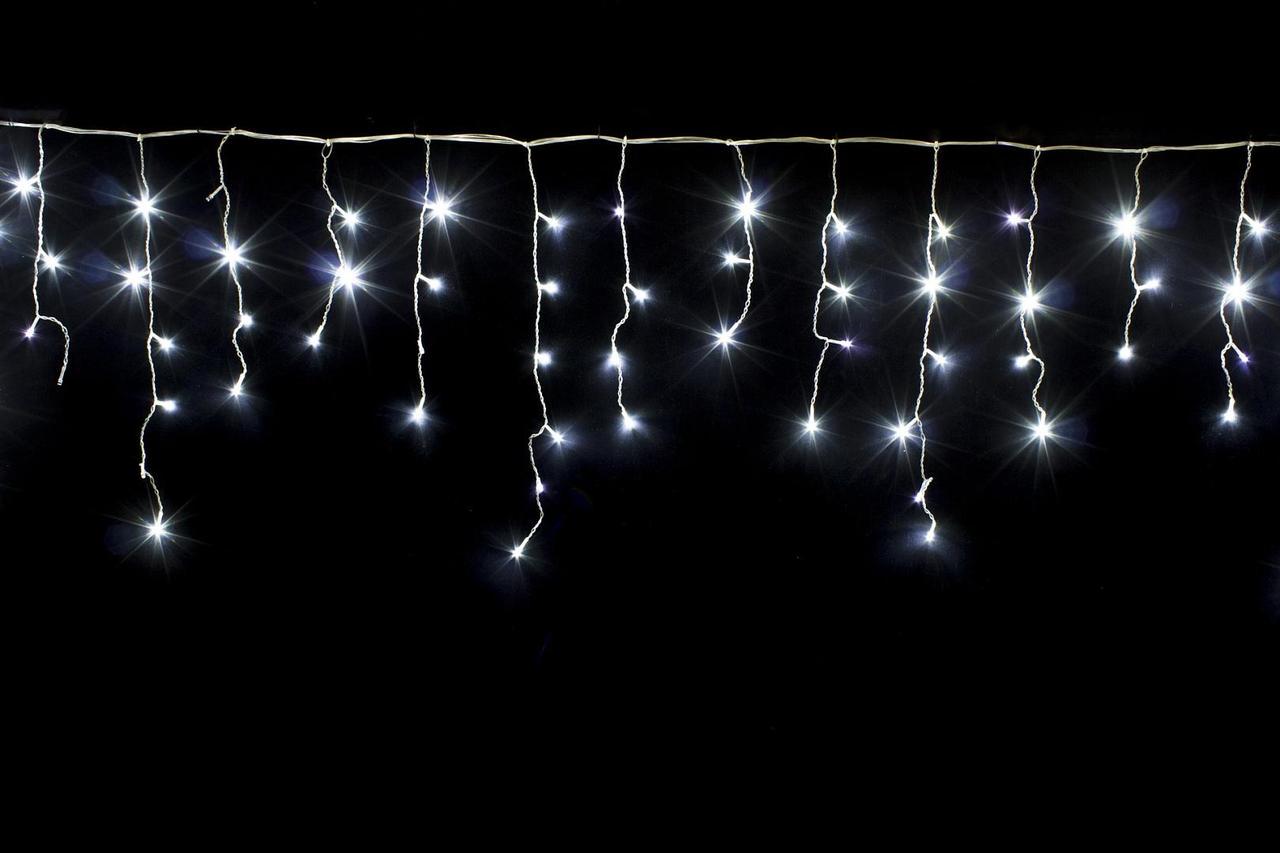 Гірлянда бахрома IP43 120 LED прозорий провід збільшений діод 8 мм 3x0,6 м Ххолодний білий (3027)