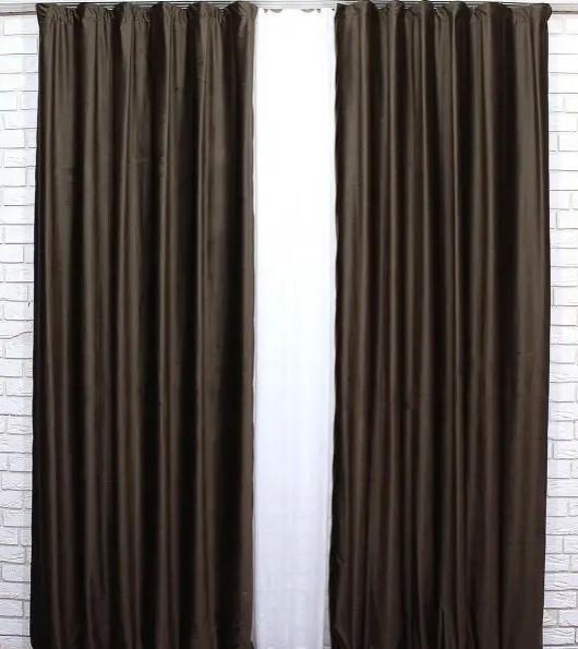 Комплект штор бархат 1,5х2,9 м 2 шт. Темно-коричневый (889ш)