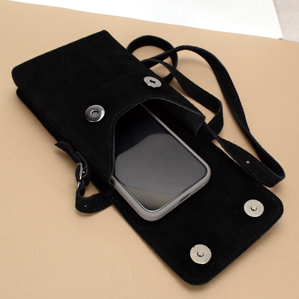 Сумка для телефону жіноча Virginia Conti 03804 замшева Чорний (2401848045) - фото 4