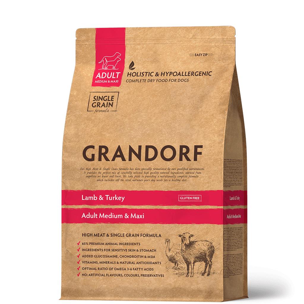 Корм сухой гипоаллергенный для собак Grandorf Lamb & Turkey Medium & Maxi 3 кг (24148275)
