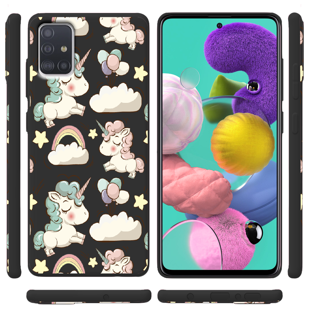 Чехол Boxface Samsung A515 Galaxy A51 Unicorns Черный силикон (38808-cc2-38947) - фото 2