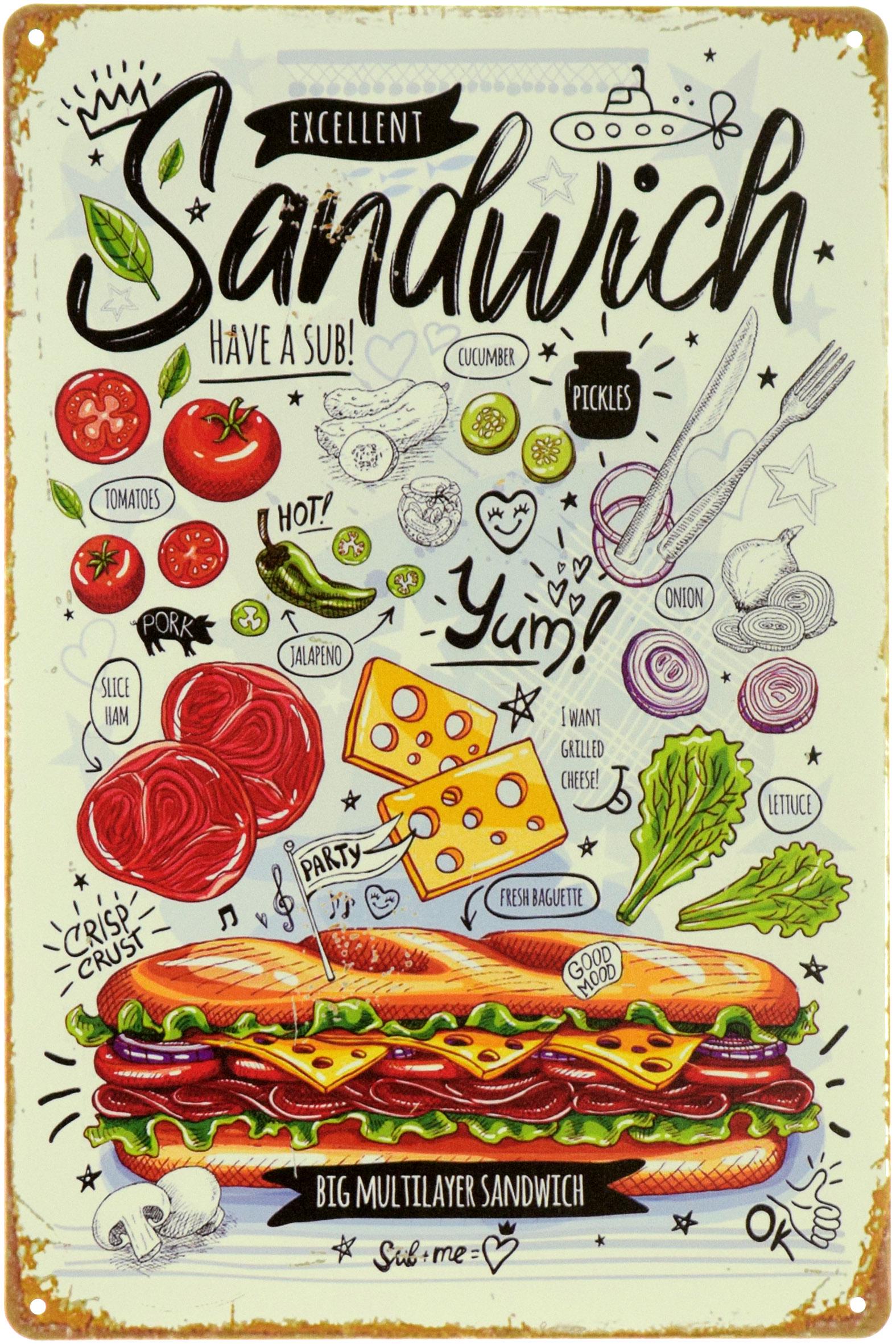 Табличка металева "Big Multilayer Sandwich" 20x30 см (ms-104023)