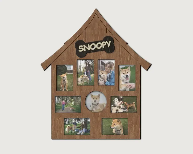 Фоторамка Собача будка на 9 фотографій Коричневий (doghouse-1) - фото 1