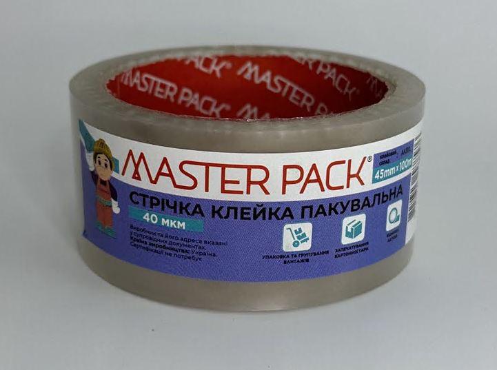 Стрічка пакувальна клейка Master Pack 45 мм 100 м Прозорий