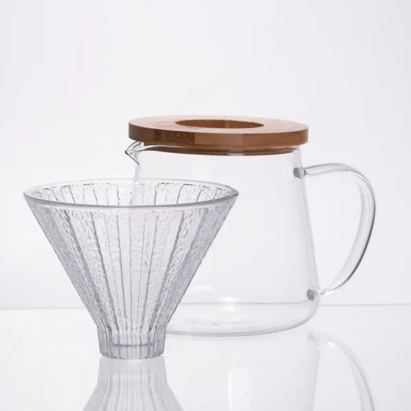 Набір заварник скляний та пуровер 600 мл Прозорий - фото 2 Набір заварник скляний та пуровер 600 мл Прозорий - фото 2